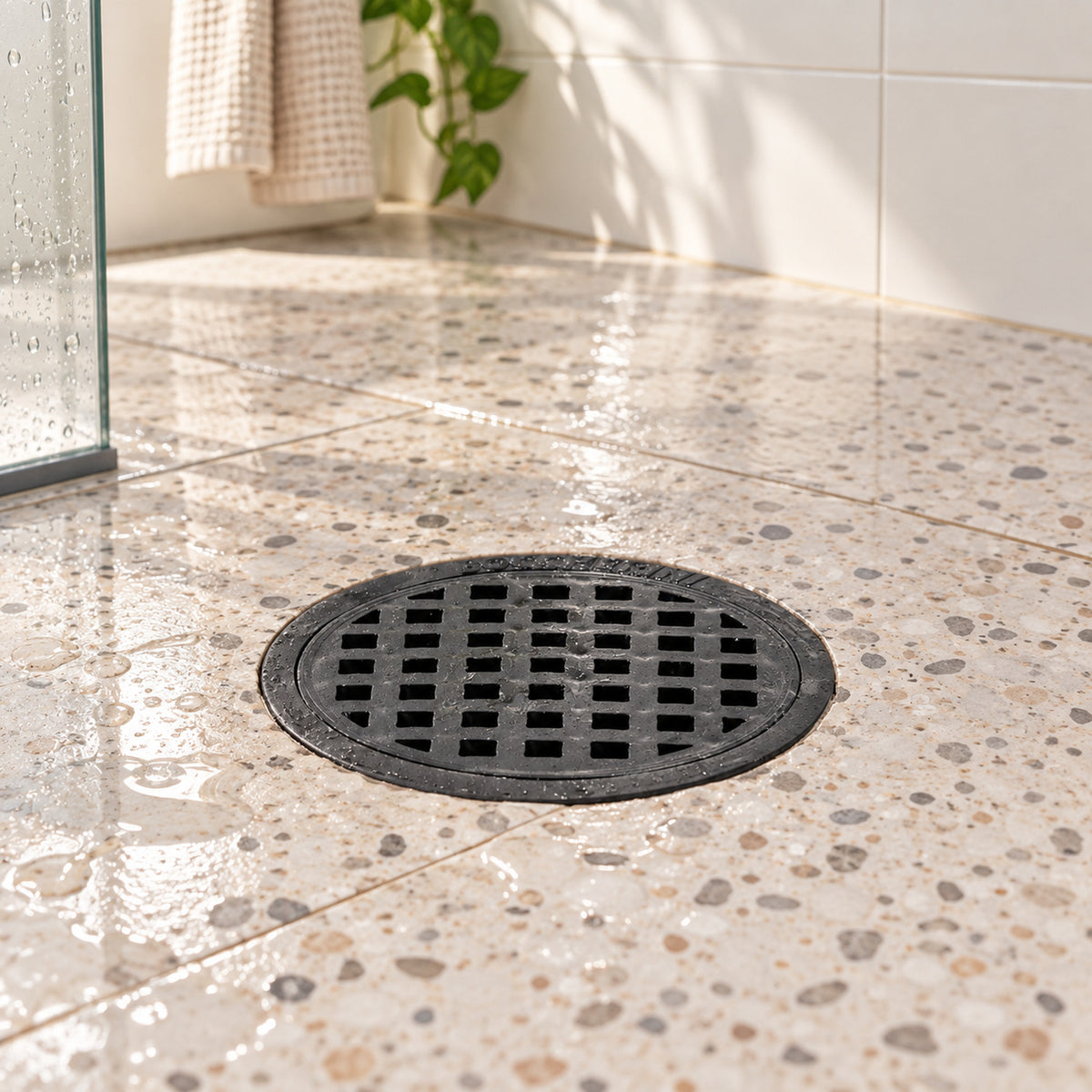 Rejilla De Piso En PVC Negra Con Cuadrícula 3 × 2 cm - ambientación principal