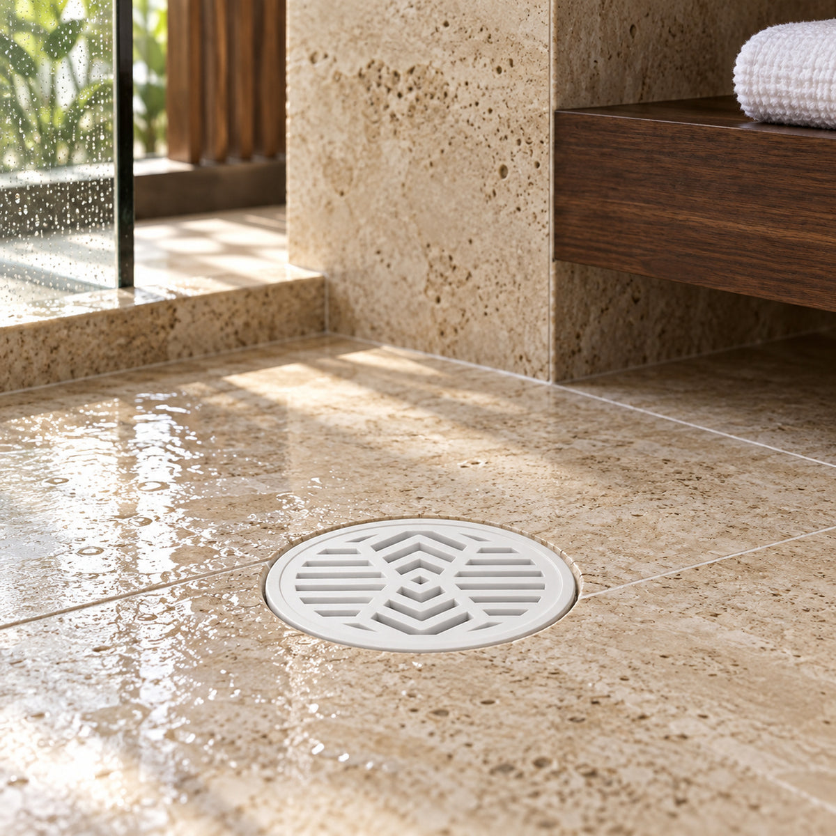 RS-4X3R ambientada en baño contemporáneo