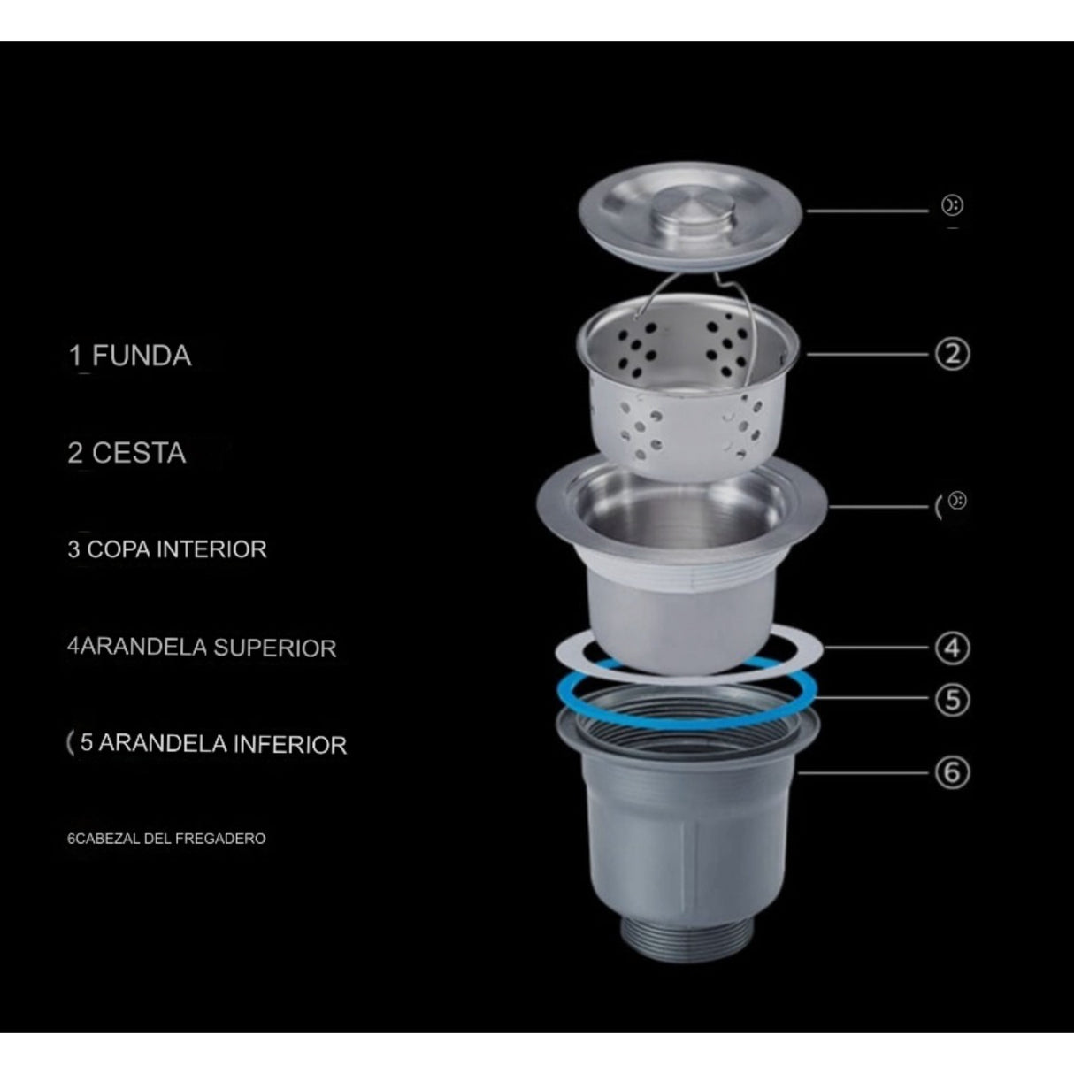 Lavaplatos Empotrar Acero Inoxidable Silver 60x45cm Alta Resistencia