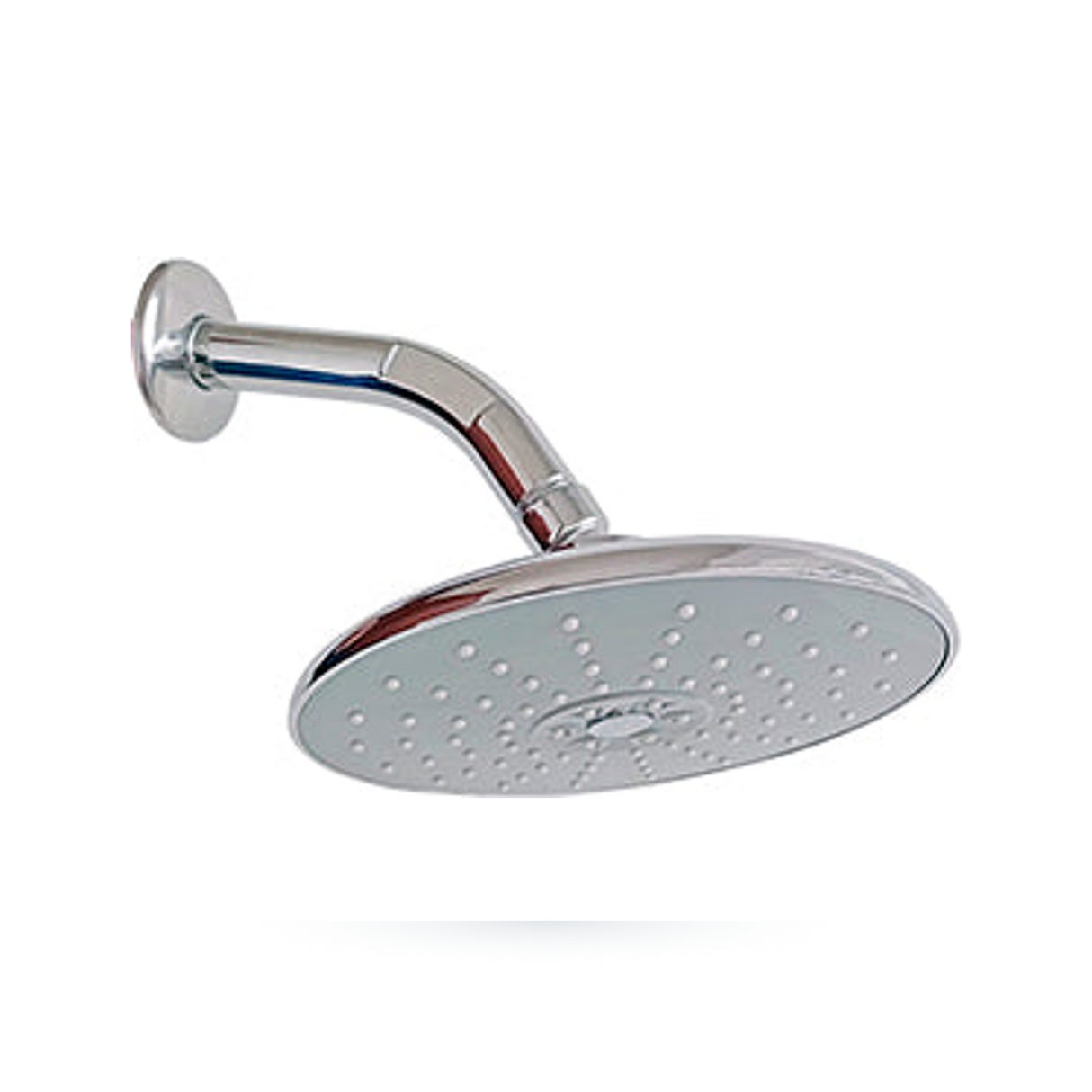 Set de Ducha Redondo Domenica de 16 cm con Brazo de 14 cm completo sobre fondo blanco profesional