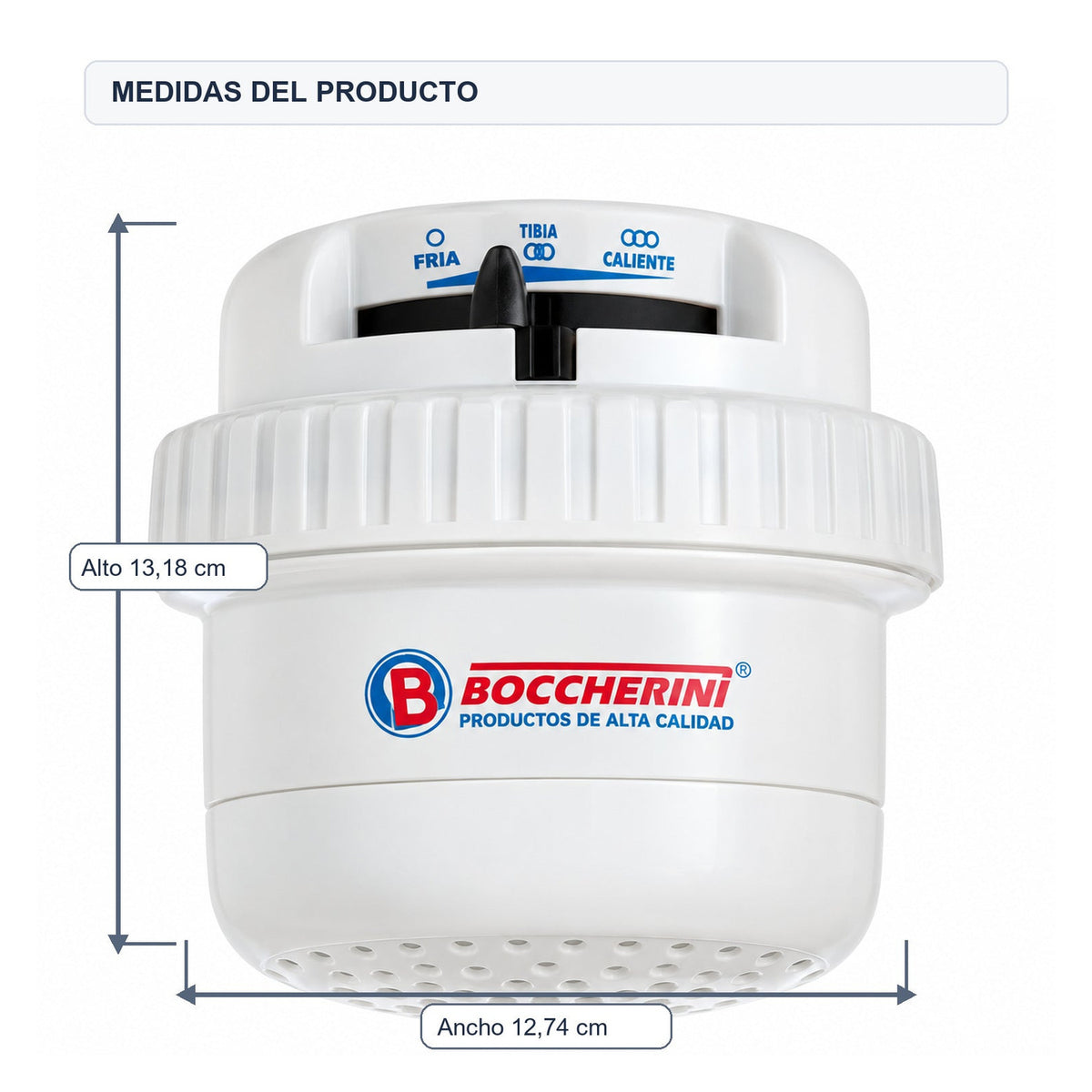 Medidas del producto: Ducha Eléctrica Millenium Blanca Con Manguera 110V