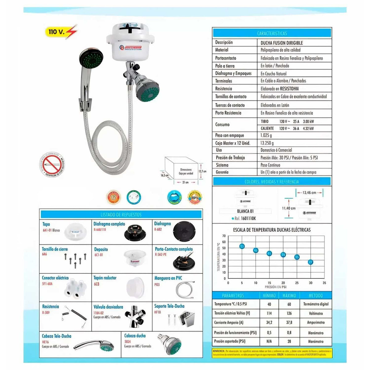 Ducha Electrica A 110v Con Ducha Teléfono - imagen 3
