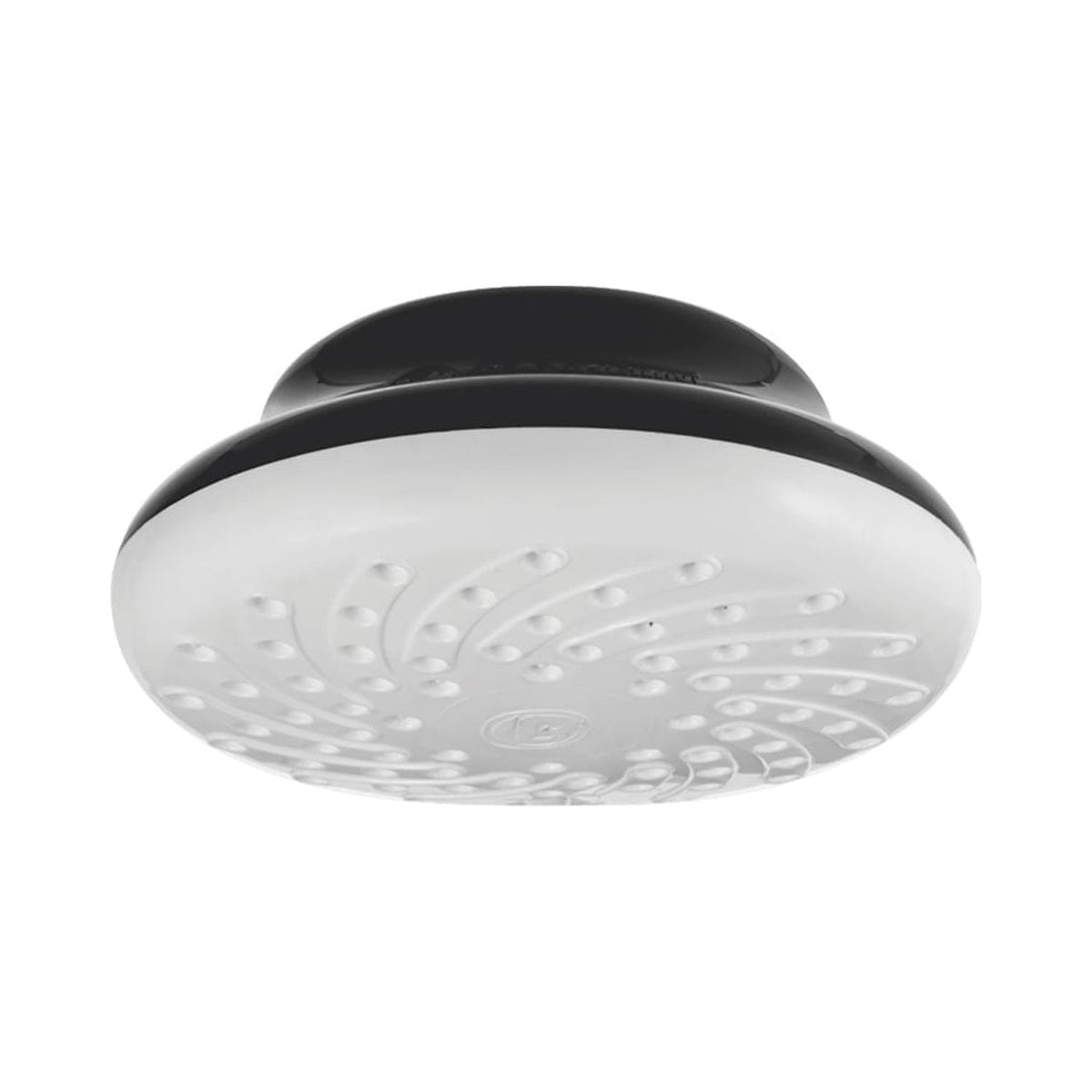 Ducha eléctrica blanca y negra con manguera