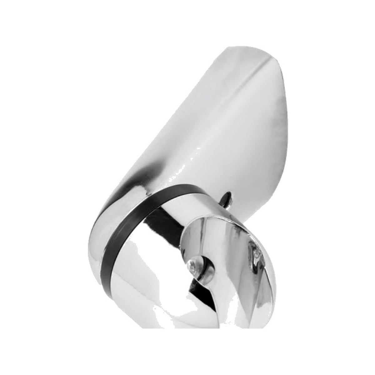 soporte ajustable cromado para teleducha sobre fondo blanco
