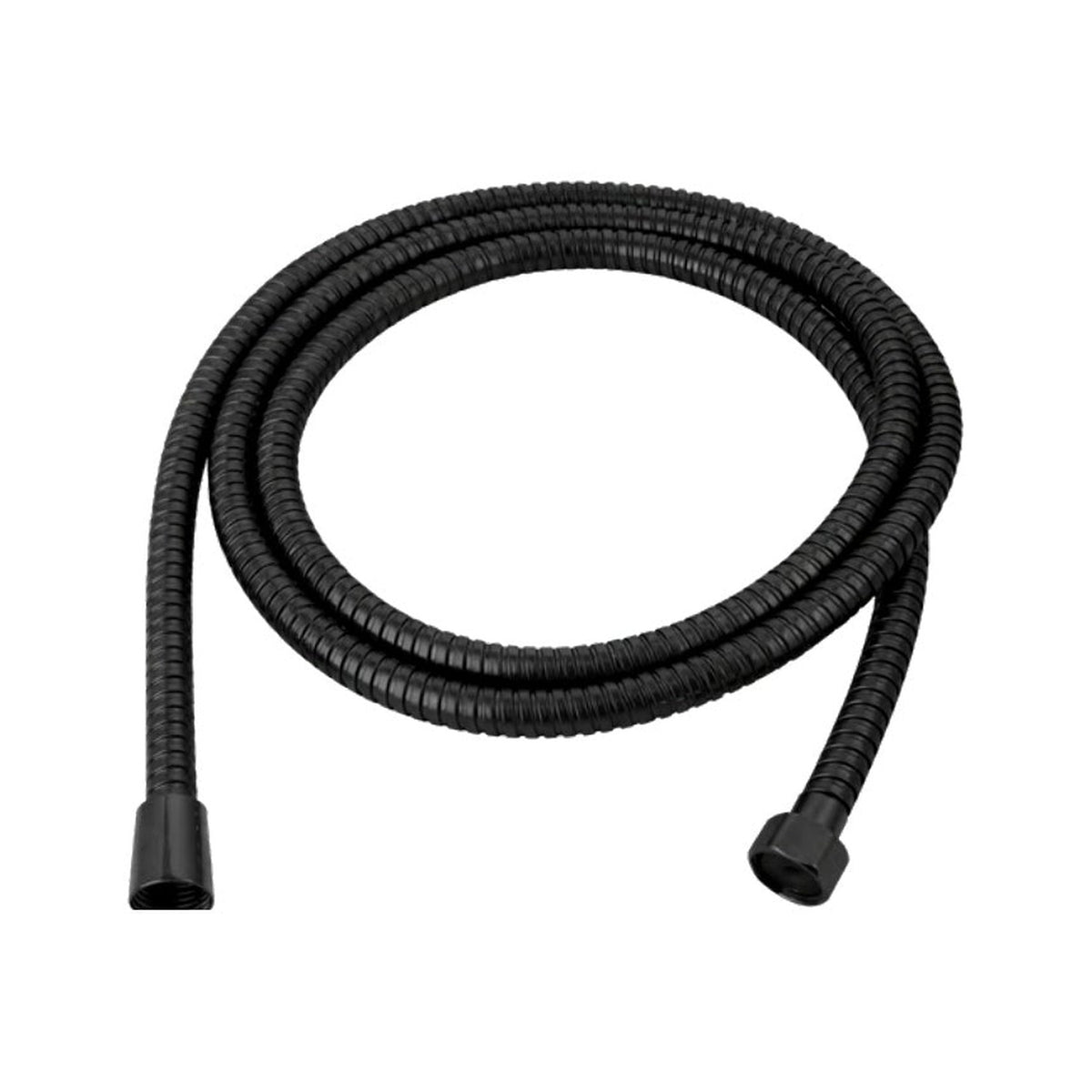 manguera flexible negra para teleducha de 2 m sobre fondo blanco