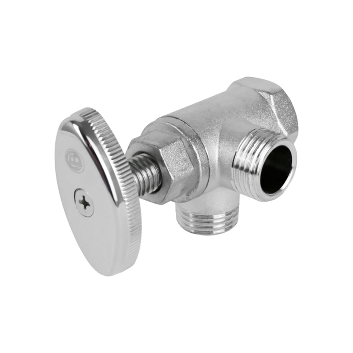 Producto sobre fondo blanco — Registro Doble en Zinc Cromado de 1/2”