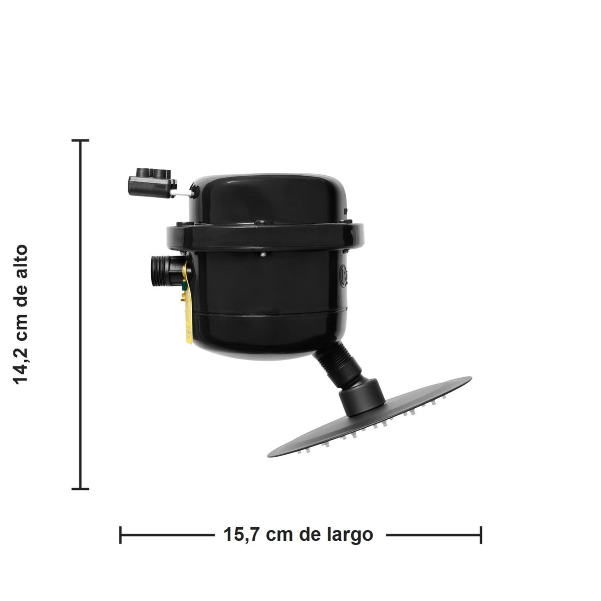 Medidas verificadas de Ducha Victory Dirigible negra Slim
