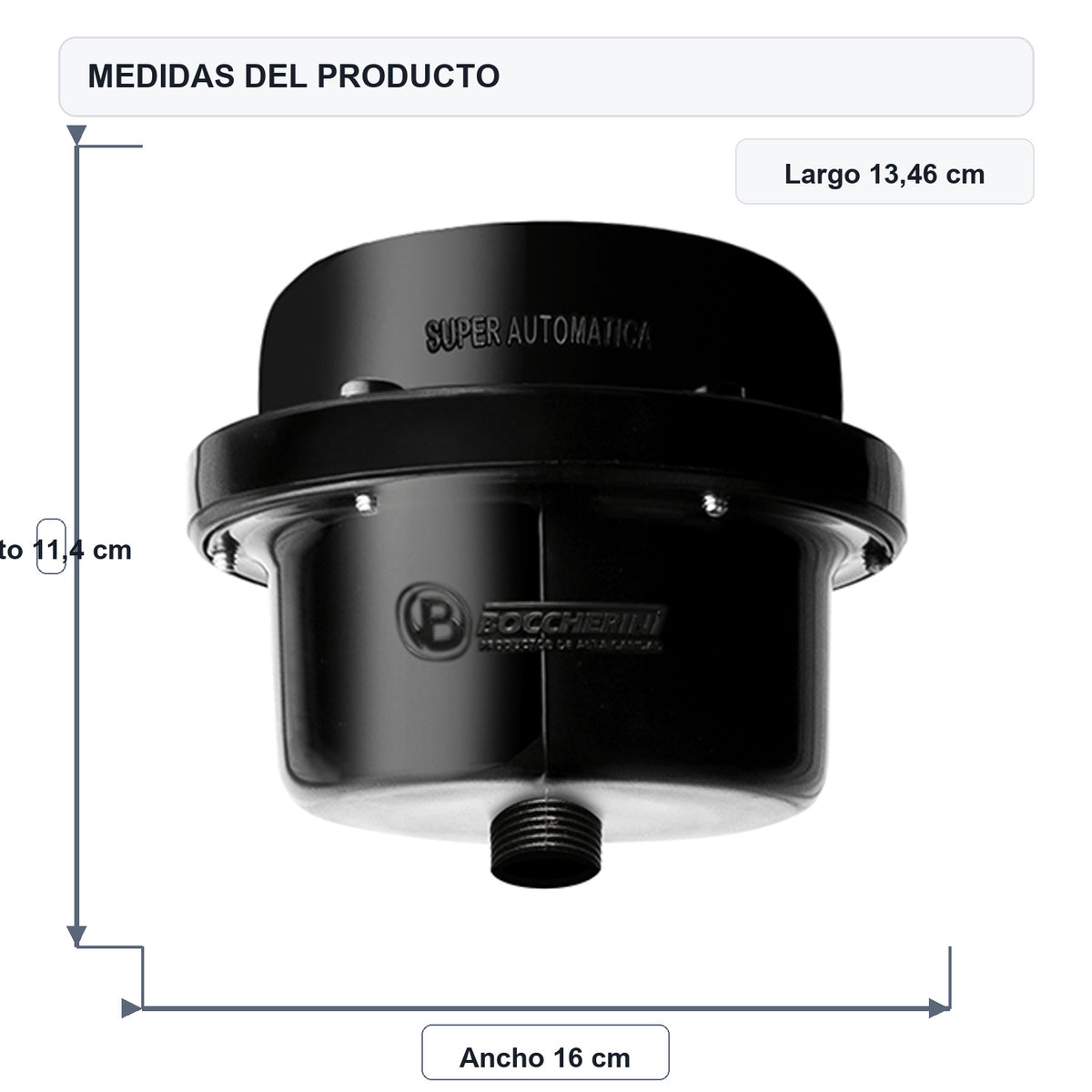 Medidas del producto: Ducha Eléctrica Victory Dirigible Negra Sin Accesorios 220V