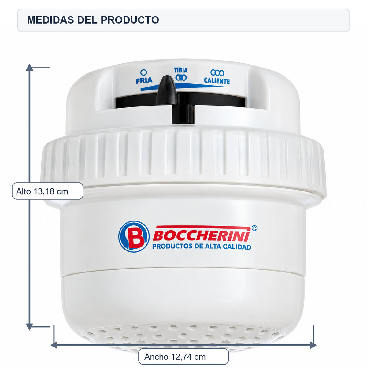 Medidas del producto: Ducha Eléctrica Millenium Blanca Con Manguera 110V