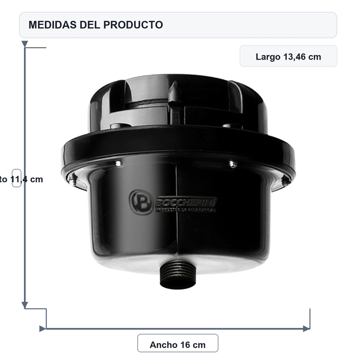 Medidas del producto: Ducha Eléctrica Fusion Dirigible Negra Sin Accesorios 110V