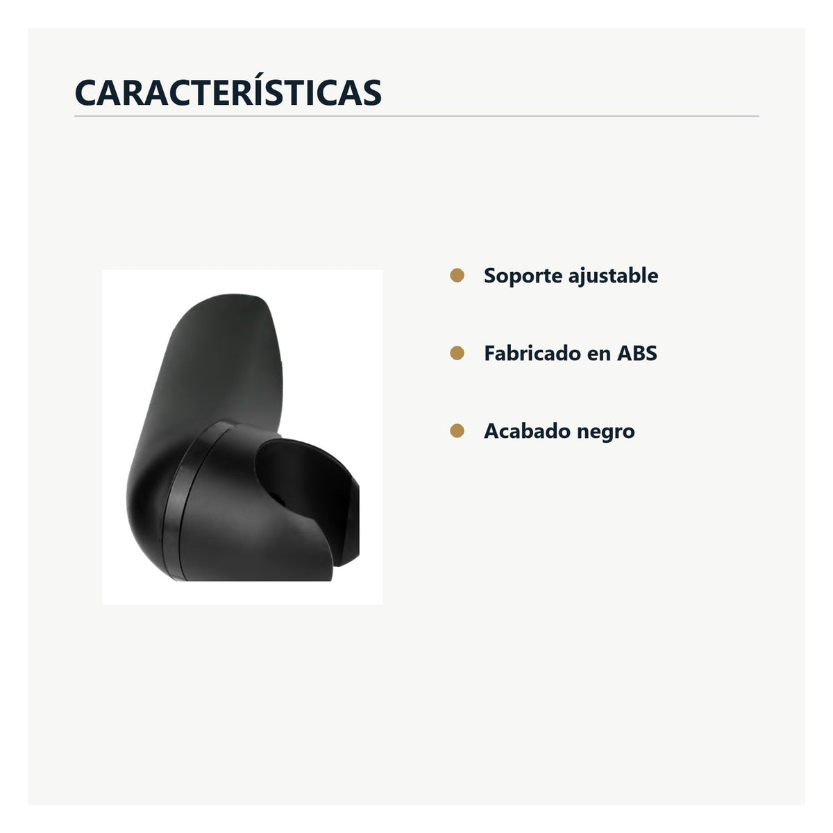 Características de soporte ajustable negro para teleducha