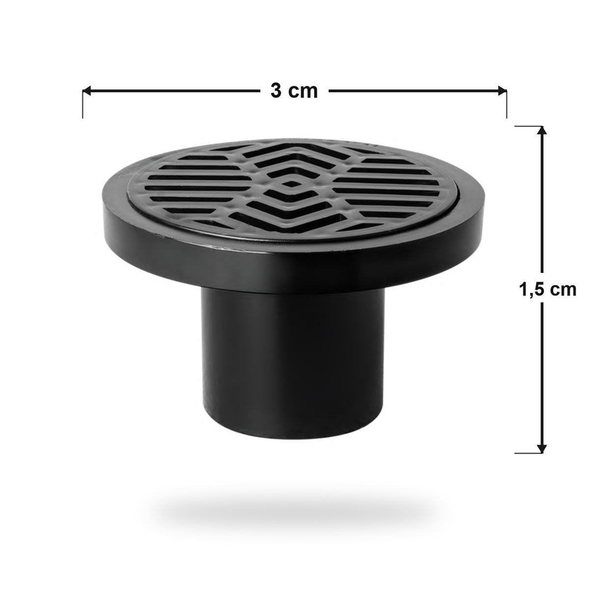 Rejilla De Piso En PVC Negra Con Diseño Orgánico 3 × 1,5 cm - medidas verificadas