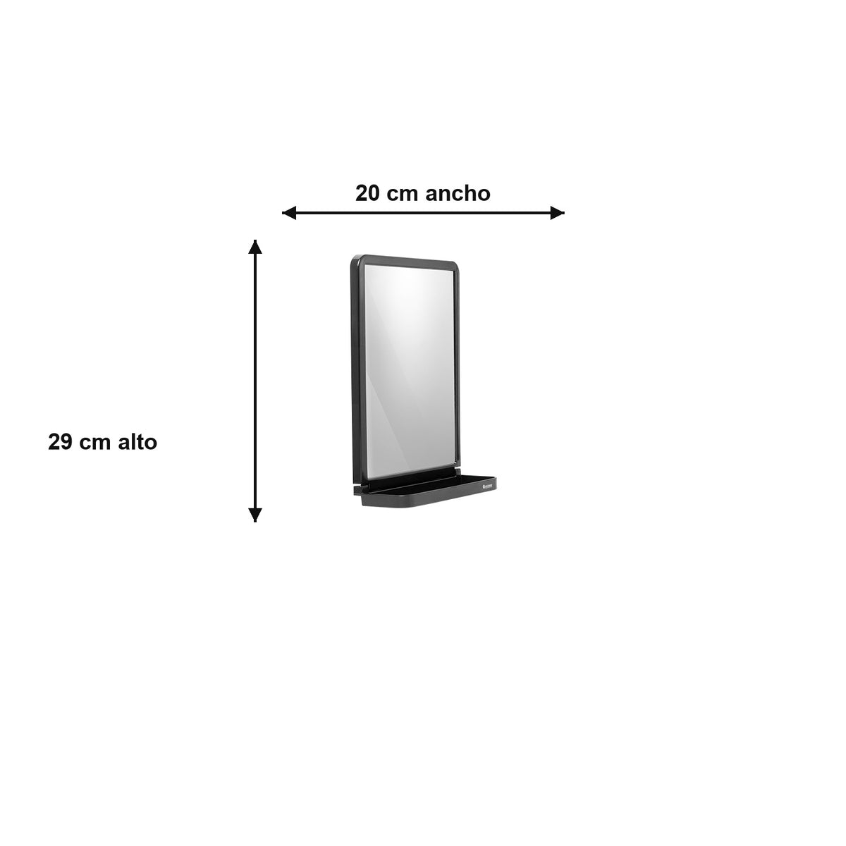 Espejo Rectangular Con Ventosa Negro - imagen 4