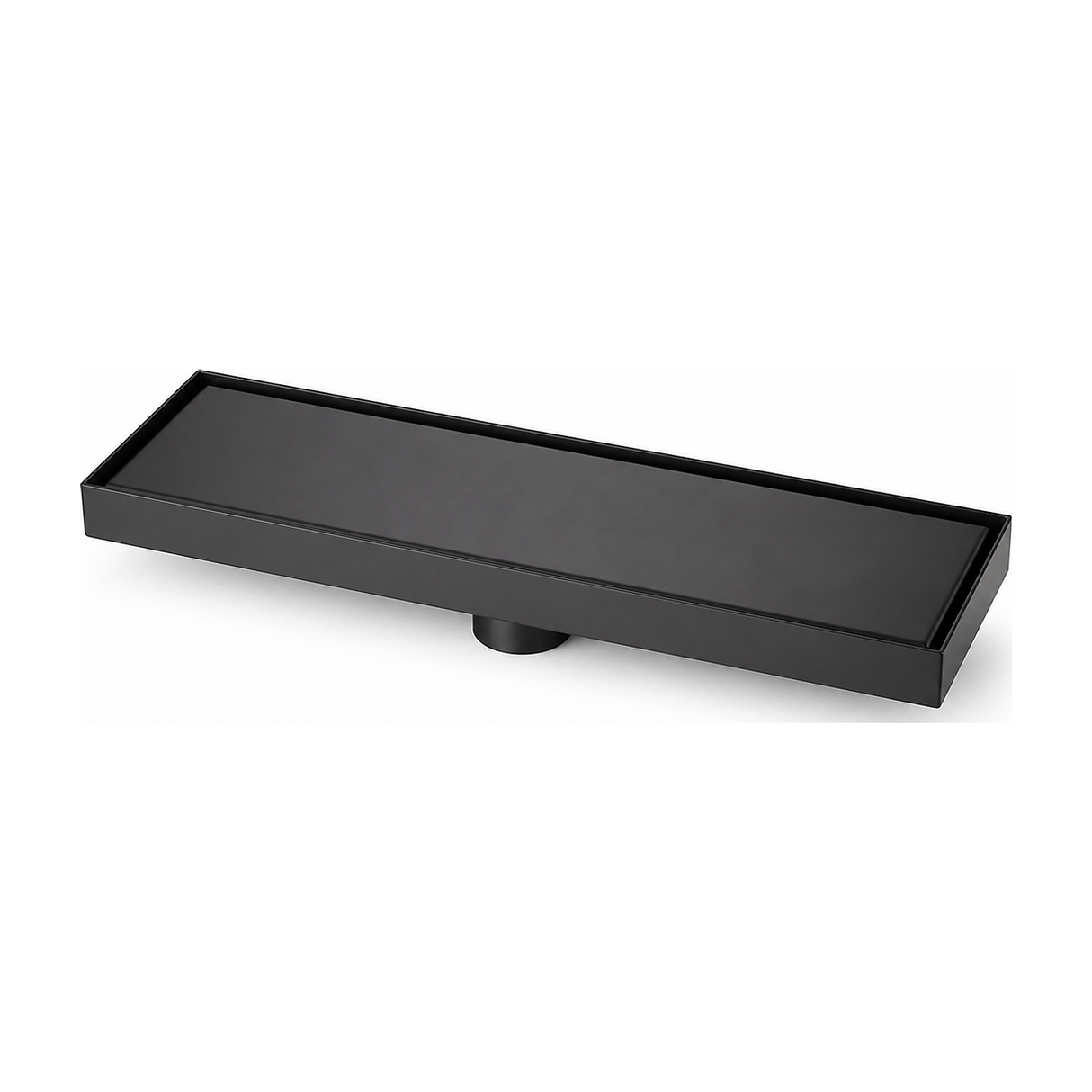 Desagüe Lineal Invisible Negro de 30 × 10 cm completo sobre fondo blanco profesional