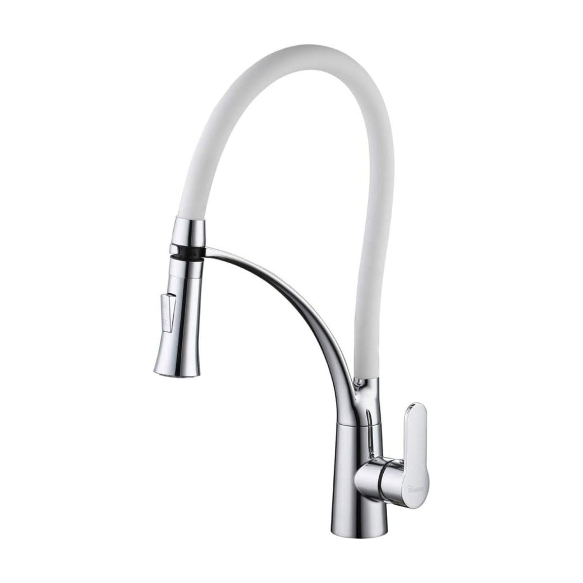 Griferia Monocontrol para Lavaplatos - Cuello Ajustable en Bronce Cromado - Blanco - imagen 5