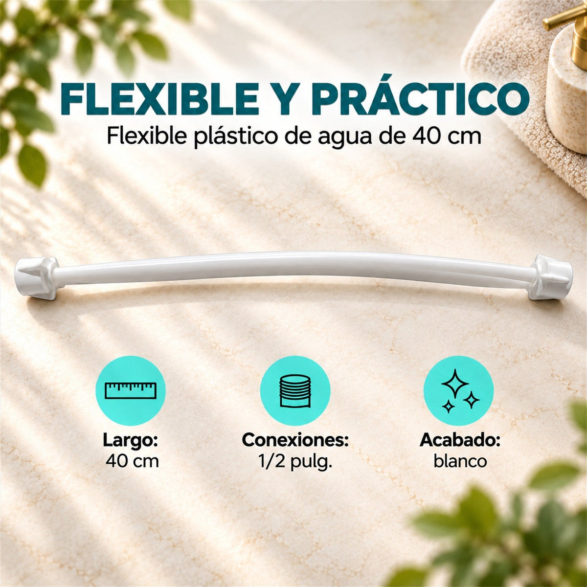 Flexible Plástico de Agua 1/2" x 40 cm - características