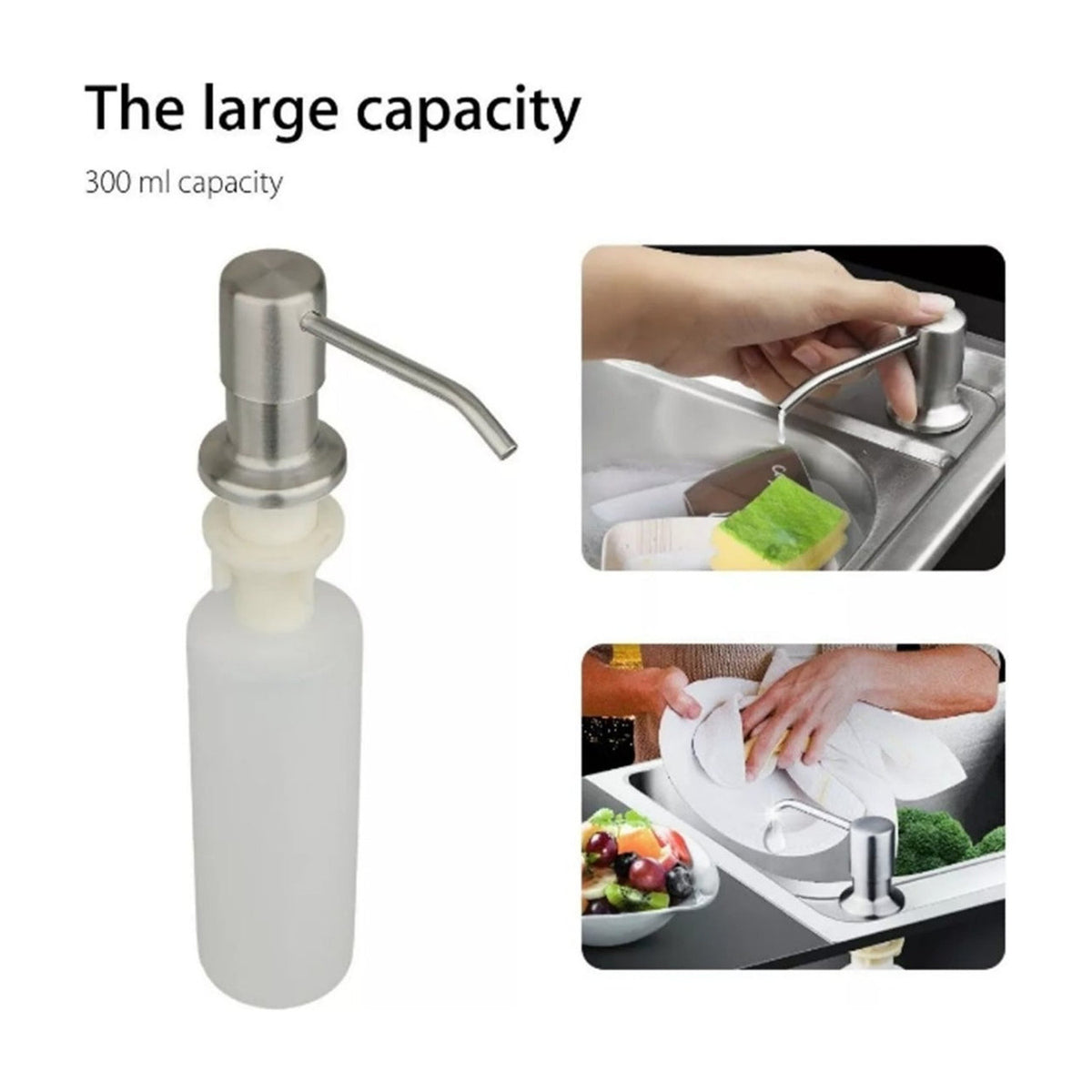 Dispensador De Jabón Para Cocina Metálico Con Cuerpo En Abs - imagen 7