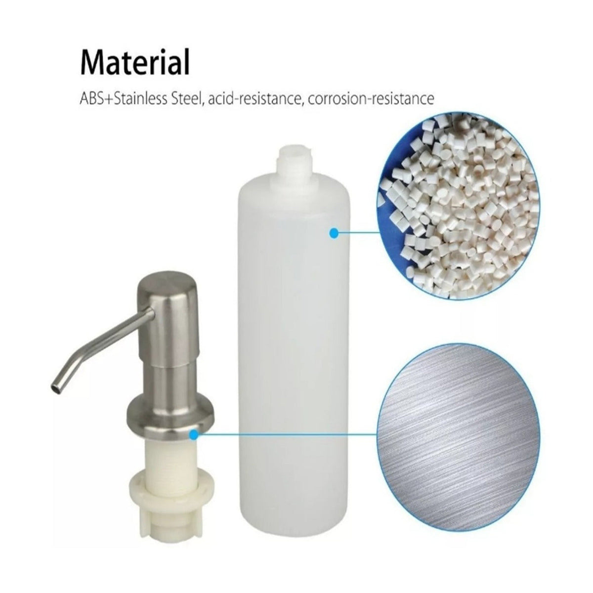 Dispensador De Jabón Para Cocina Metálico Con Cuerpo En Abs - imagen 8