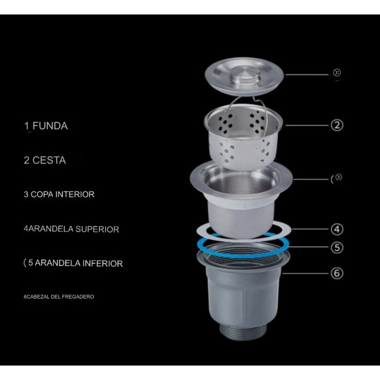 Lavaplatos Empotrar Acero Inoxidable Silver 60x45cm Alta Resistencia