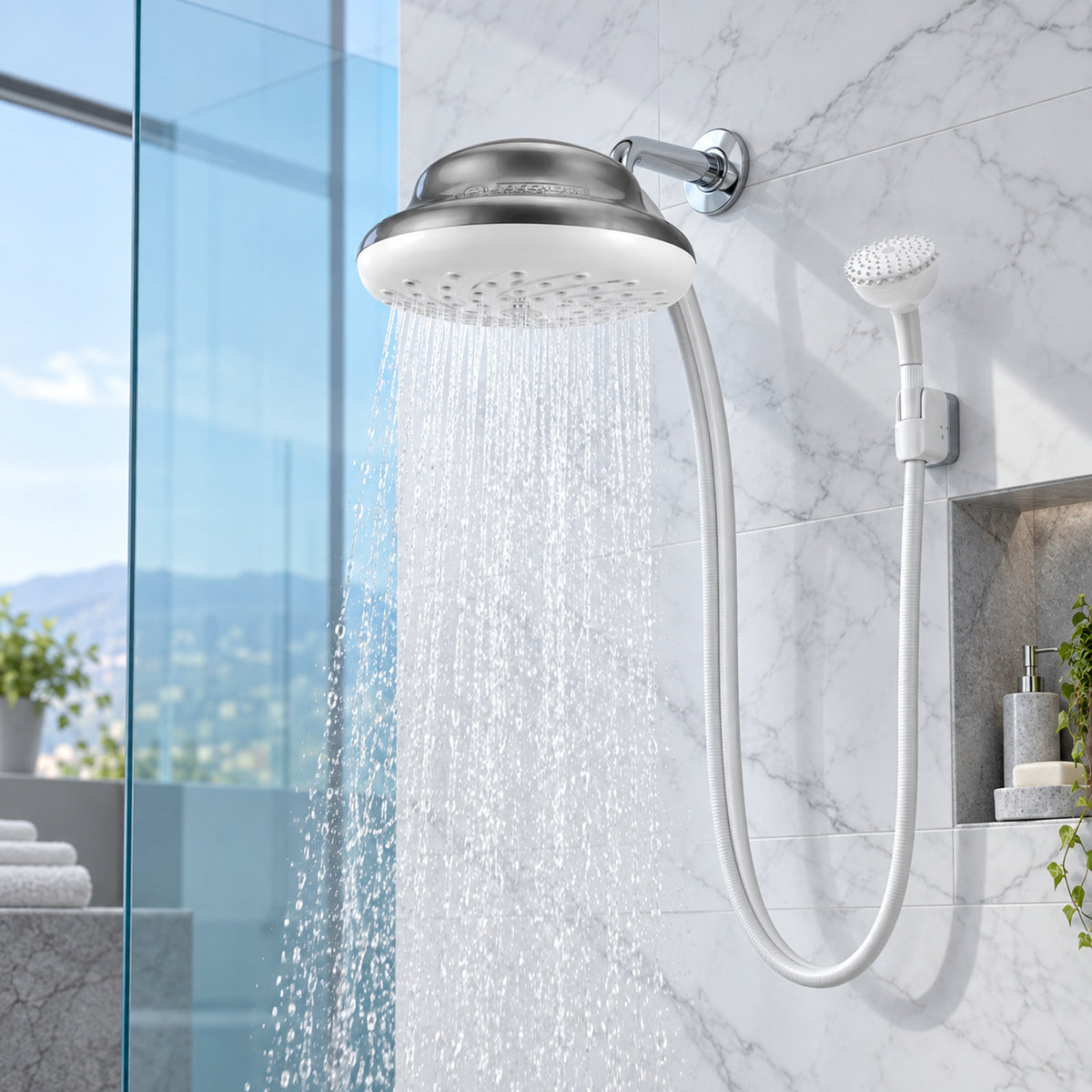 Ducha eléctrica silver instalada y funcionando