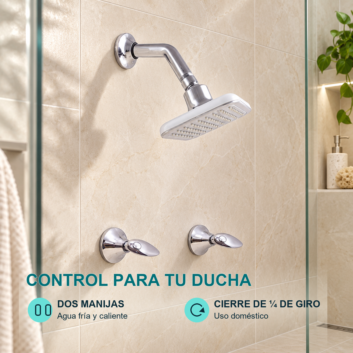 Conjunto mezclador de ducha Slim de 8 pulgadas cromado — características