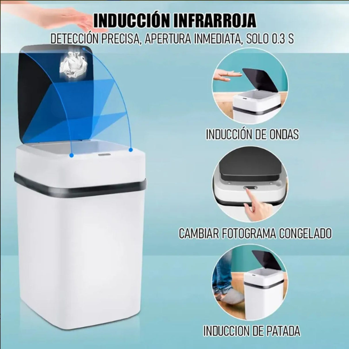Papelera Inteligente con Sensor Automático 15L