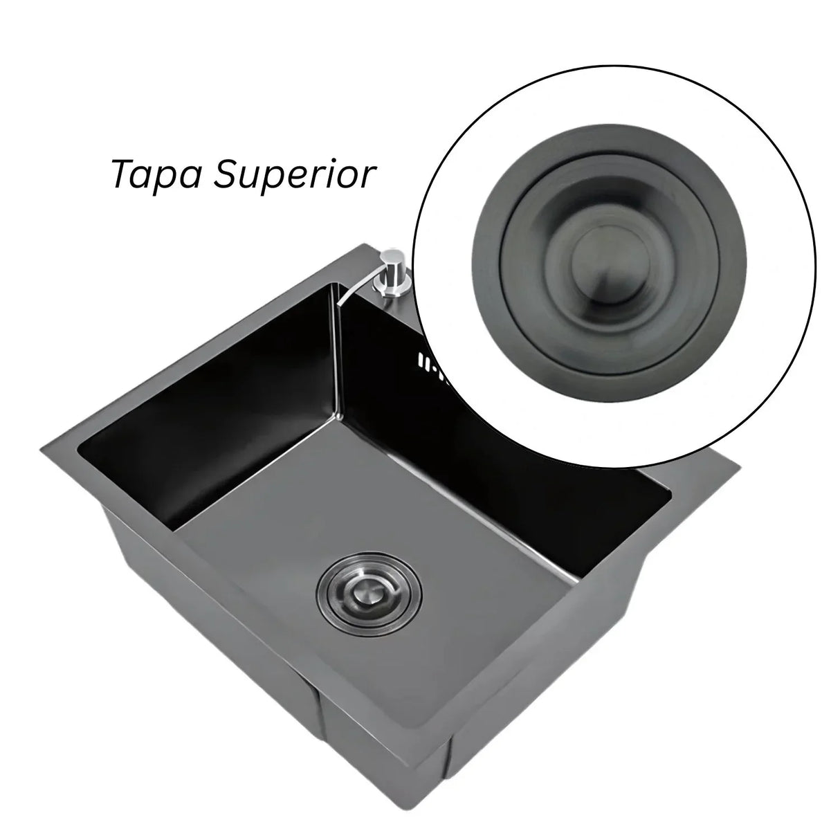 Set de Lujo para Lavaplatos: Canastilla Lujo y Grifería Monocontrol Extraíble en Negro Mate