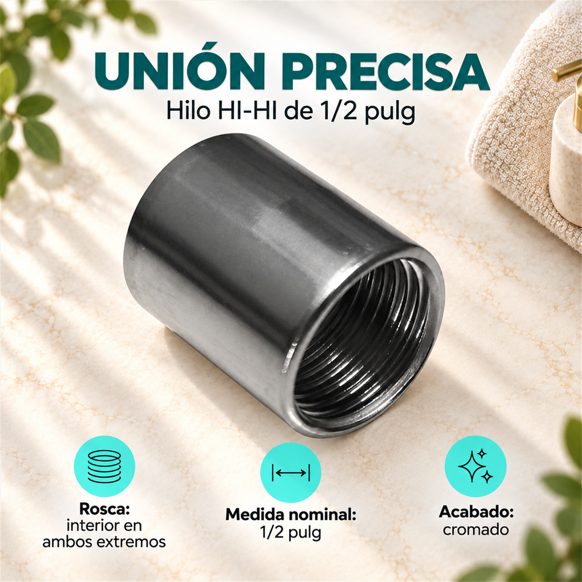 Hilo HI-HI de Acero Inoxidable Cromado 1/2 pulg, características principales