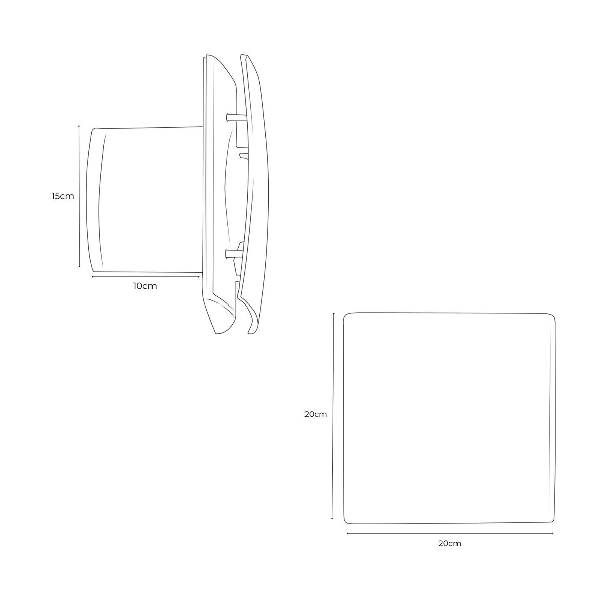 Extractor Axial Elegance - 20x20cm - 6" / Caudal 315 M³