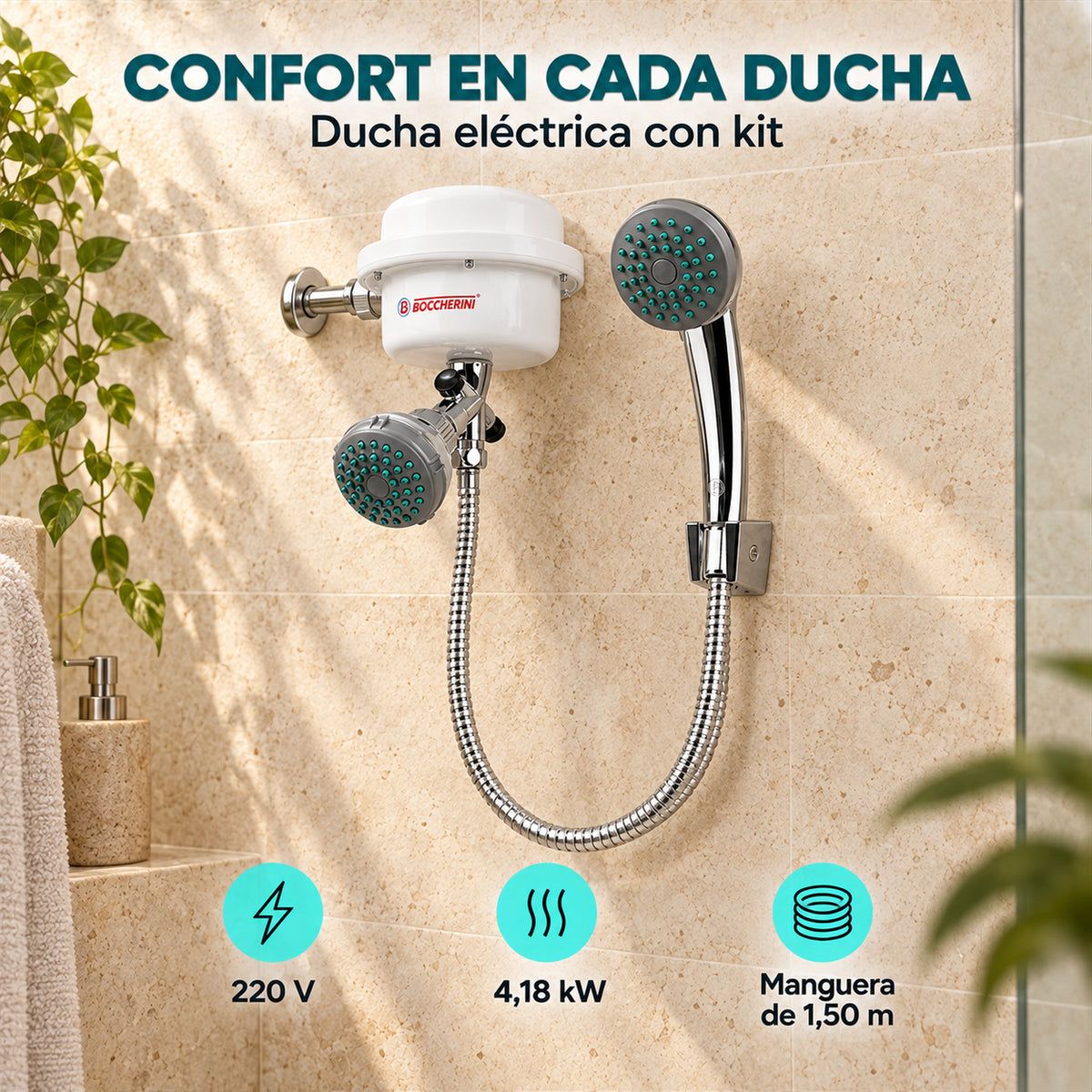 Ducha Eléctrica Victory Dirigible Blanca 220V Con Kit — características