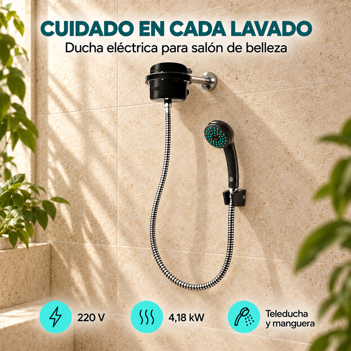 Ducha Eléctrica Victory Salón De Belleza Negra 220V — características