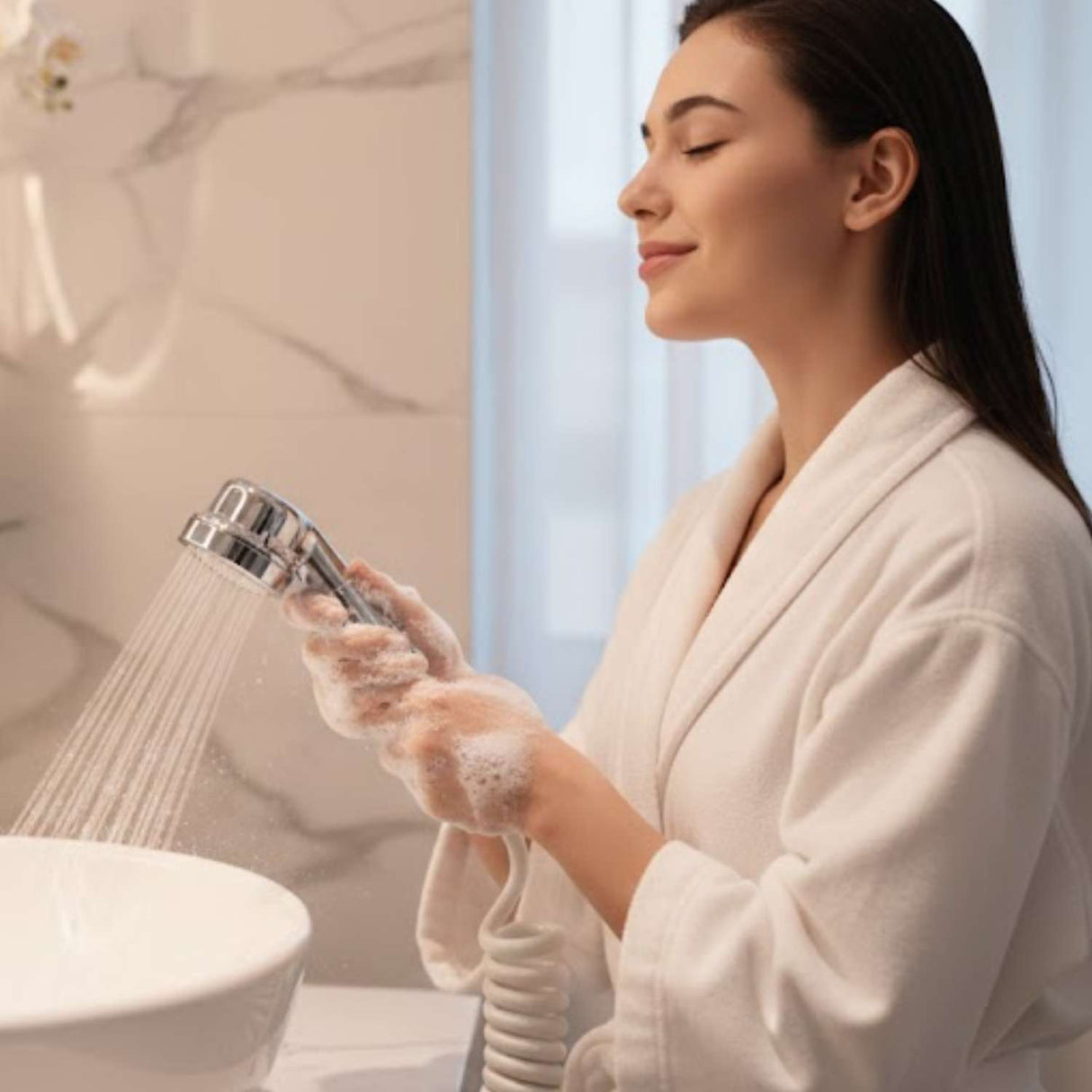 Extensor de Grifo con Ducha de Mano Flexible Alta Presión para Lavamanos