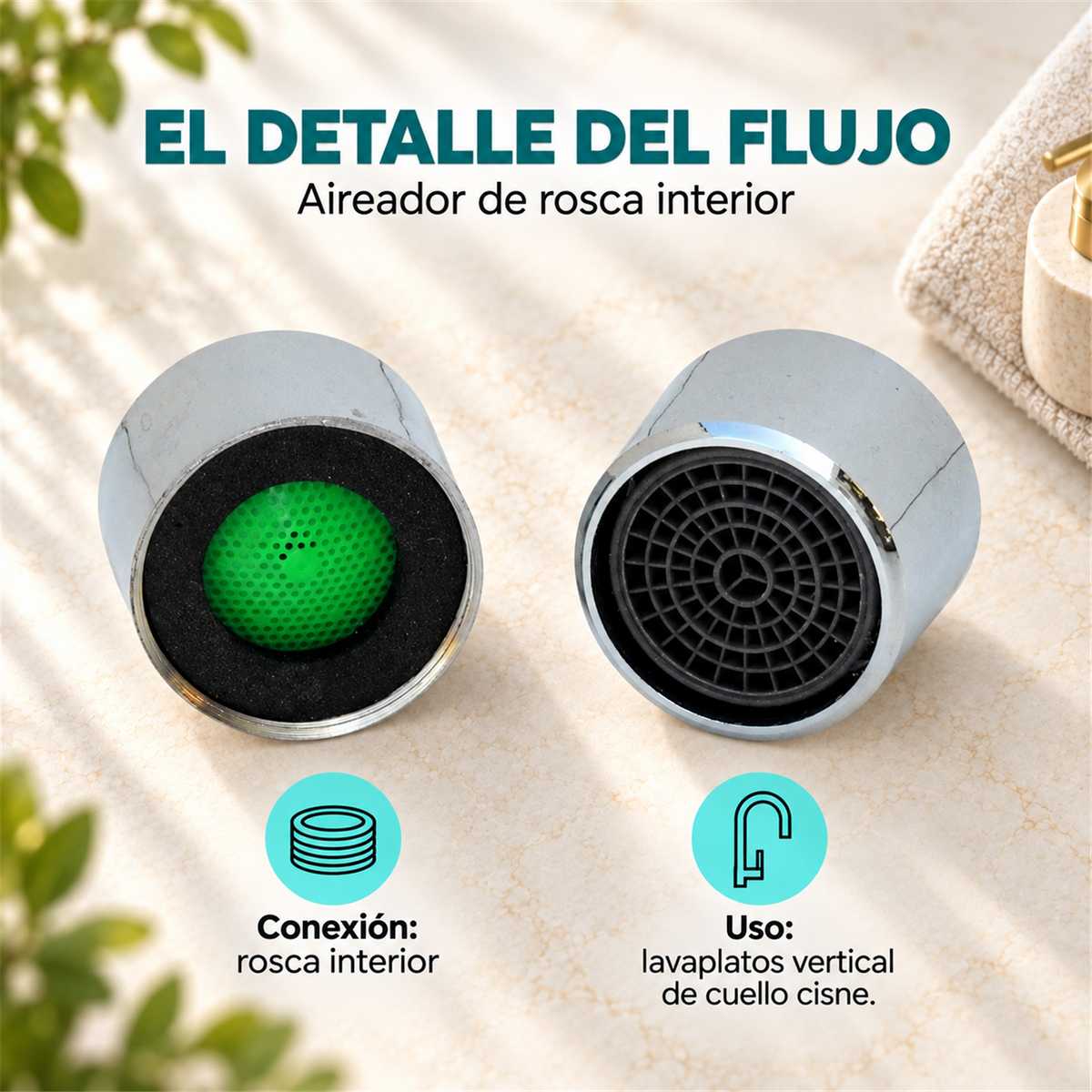 Aireador HI para Lavaplatos Vertical de Cuello Cisne, características principales