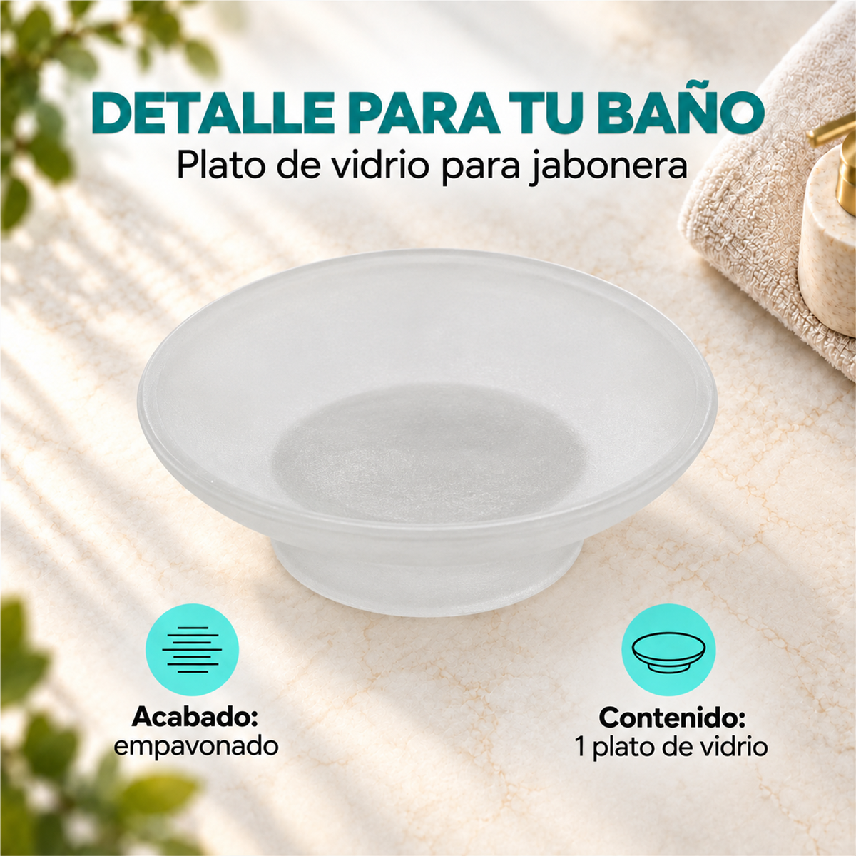 Plato de Vidrio Empavonado para Jabonera: características principales