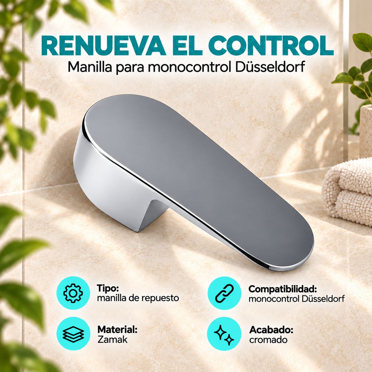 Características de la manilla de repuesto para monocontrol Düsseldorf