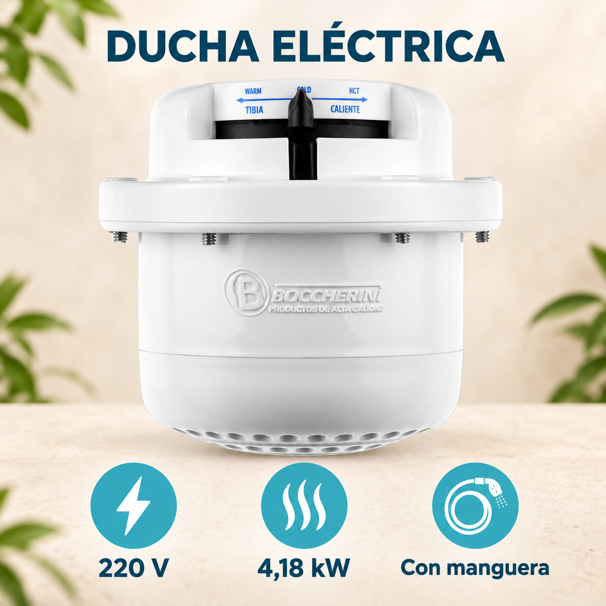 Ducha Eléctrica Fusion Blanca con Manguera 220 V, 16 cm imagen 5