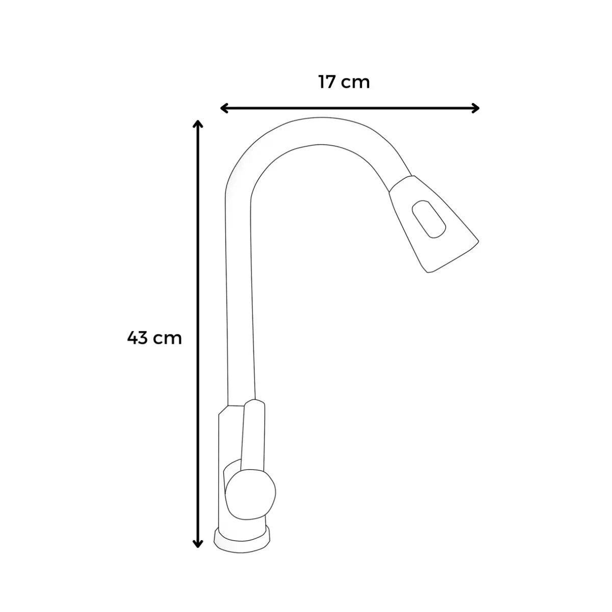 Grifería Monocontrol Cuello Extensible Cromada