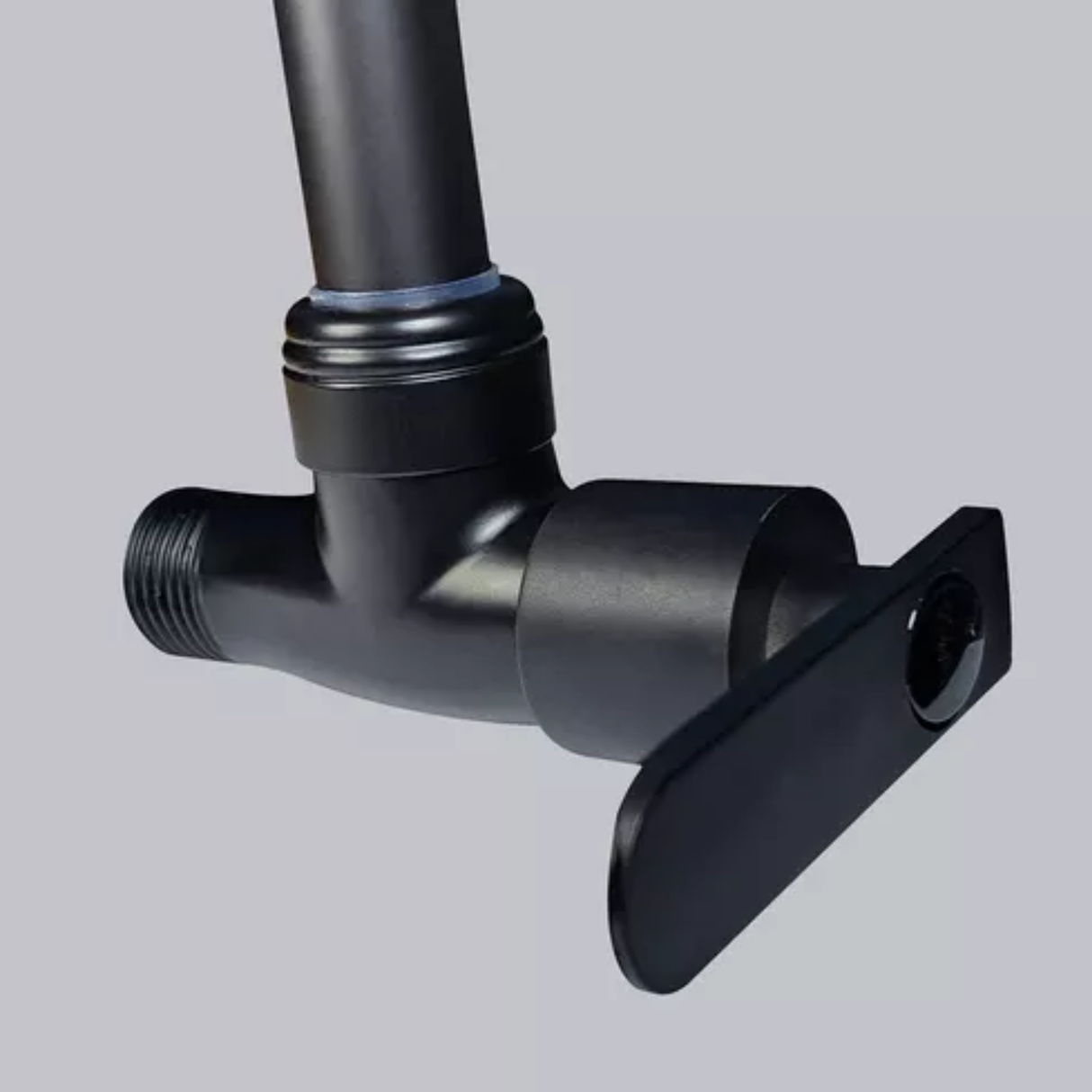 Grifería De Pared Para Lavaplatos Negra Mate 360° | Llave Agua Fría Metálica Para Cocina y Lavadero