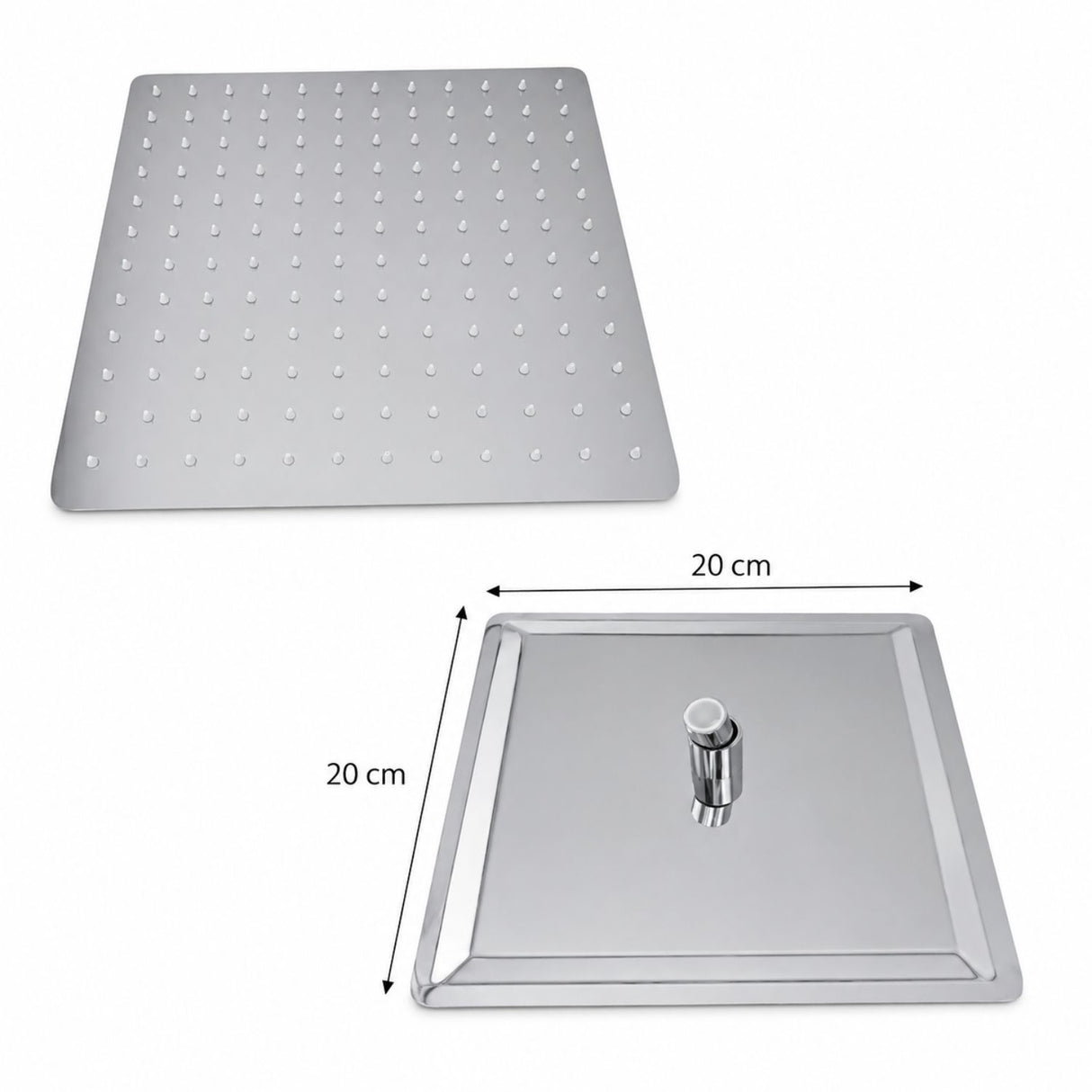 Conjunto de Ducha Orca Cromado con Monocontrol, Regadera 20 × 20 cm y Brazo de 40 cm