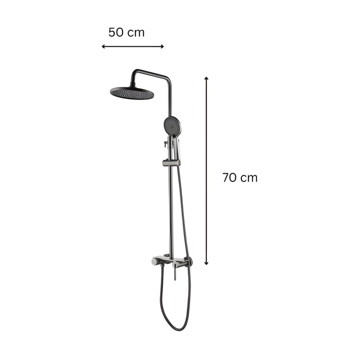 Columna De Ducha Mezcladora Alta Lusso Gris Concreto Monocon