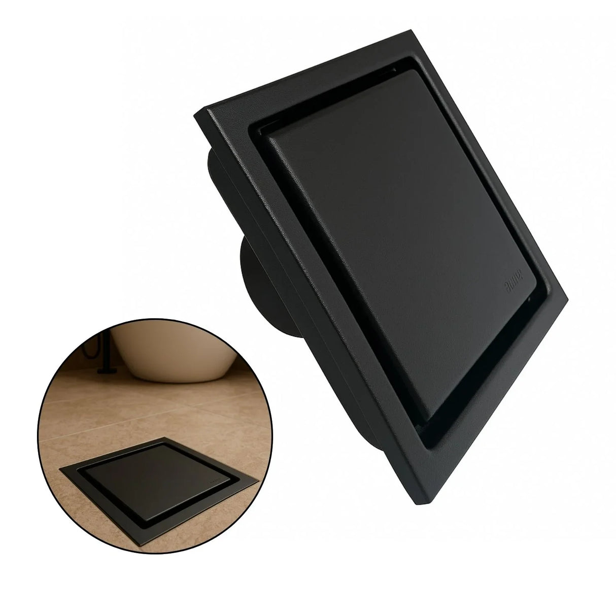 Rejilla Piso Invisible Acero Negro Mate 10X10