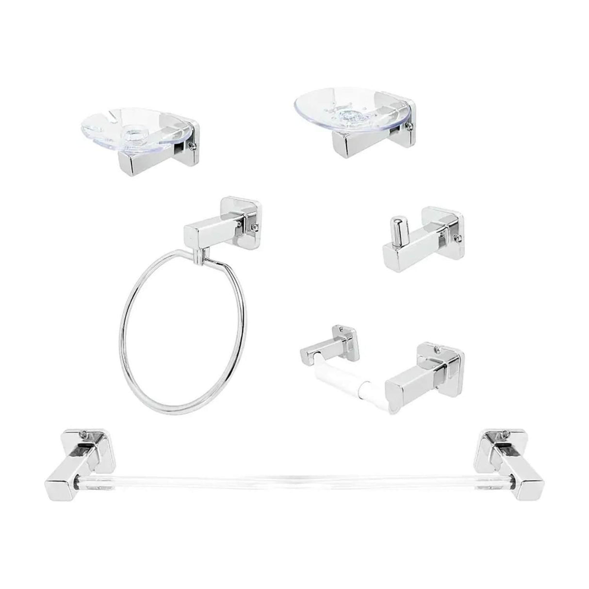 Juego Accesorios Baño 6 Piezas Cromo