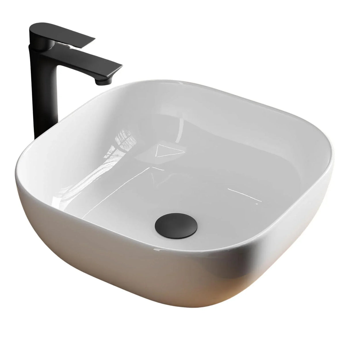 Lavamanos Ópera Cuadrado De Sobreponer Blanco 42 cm