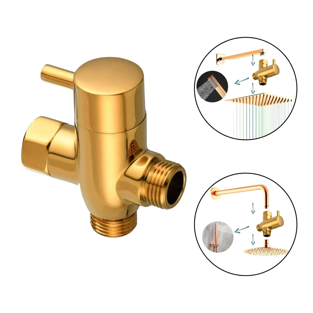 Desviador Derivador para Ducha Tel‚fono - Dorado Met lico