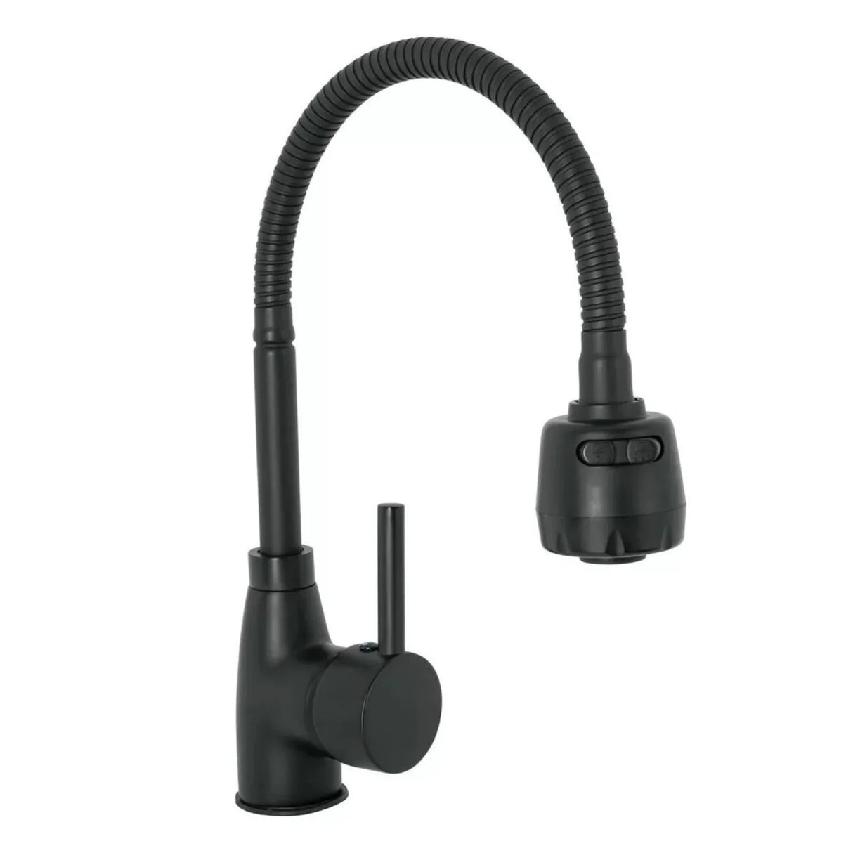 Grifería Lavaplatos Negra Monocontrol Flexible