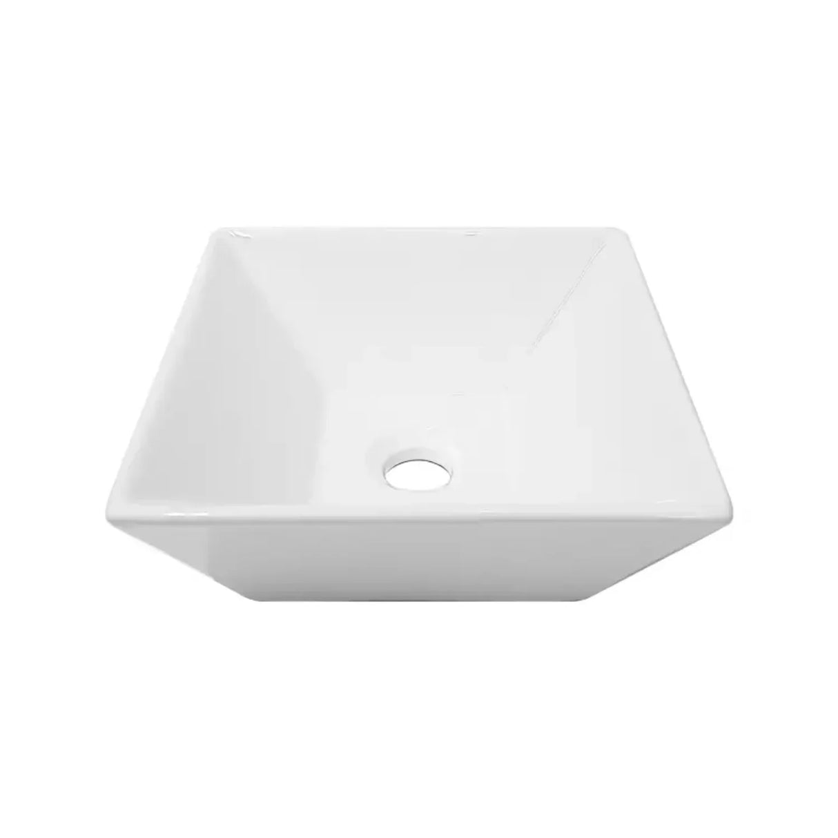 Lavamanos Sobreponer Cuadrado Cerámico Blanco Deluxe