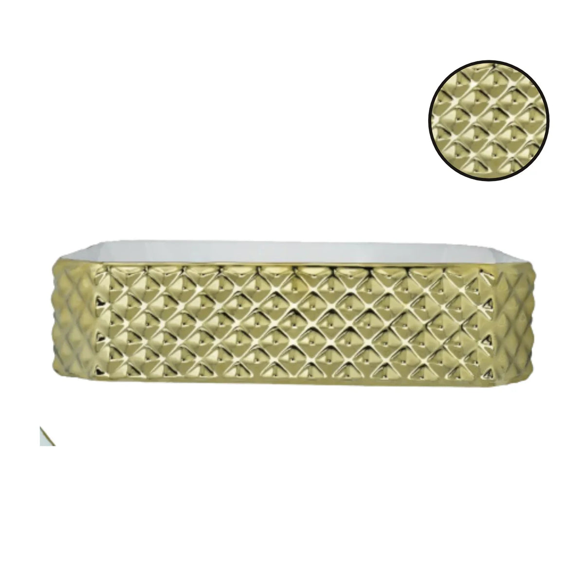 Lavamanos Stella Dorado Y Blanco 50 × 37 cm