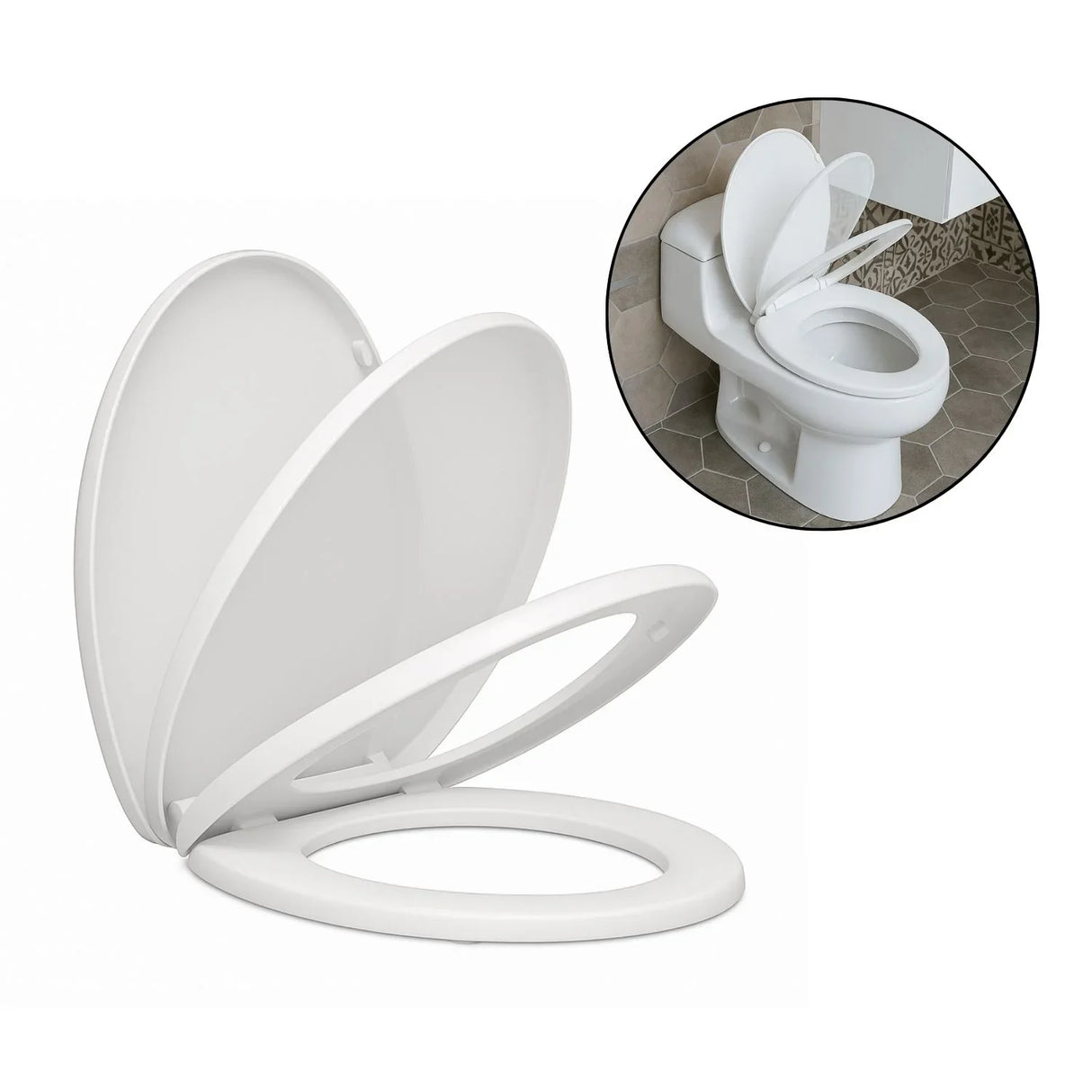 Tapa Asiento Sanitario Alongado Blanco Caida Lenta