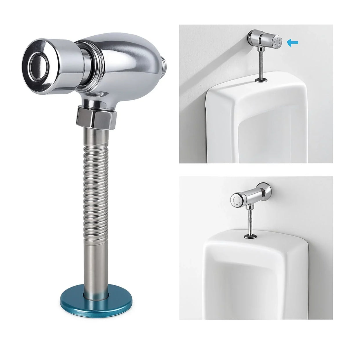 Llave Push Orinal Automatica Cromada Universal 1/2 Pulgada