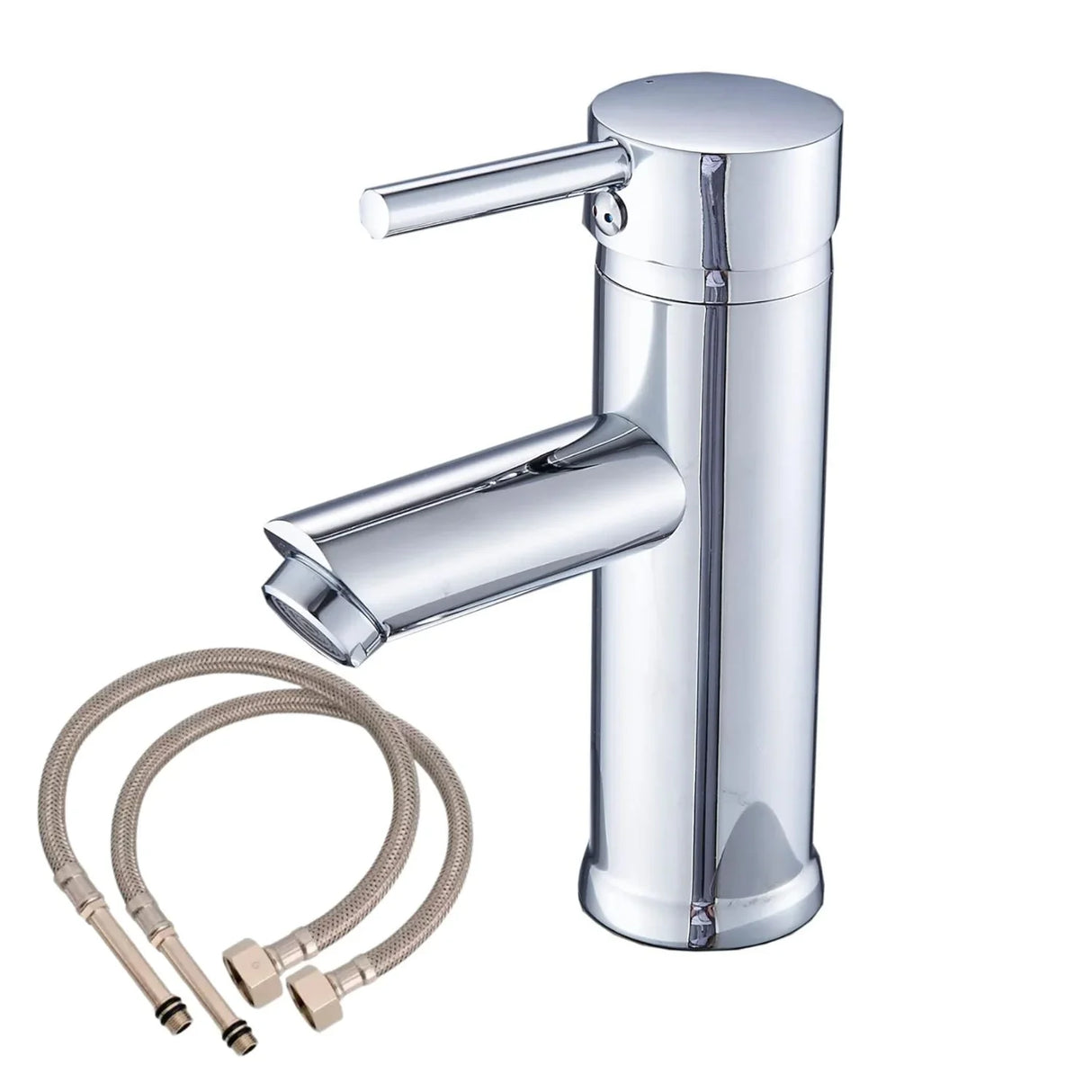 Grifería Monocontrol para Lavamanos Poste Bajo Cromo.